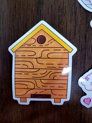 STICKERS x 5 Honey Bee Apiculture Beehive Cartoon Large Sticker BEE2