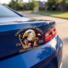 250th Anniversary Stickers – 20 Pcs Patriotic American Flag Decals for Car, Wind
