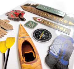 Die-Cut Dimensional & Foil Accent Travel Scrapbook Sticker Sheet – Outdoor Adven
