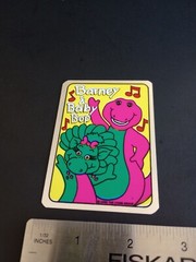 Vintage Stickers Barney Dinosaur Foil Mylar Vending Machine Sticker Bebop 1992