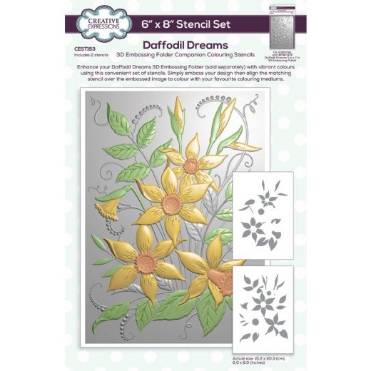 Creative Expressions – 6 X 8 STENCIL SET – DAFFODIL DREAMS