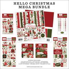 HELLO CHRISTMAS MEGA BUNDLE Carta Bella collection, stickers, chipboard accents