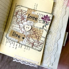 Set of 6 Handmade Junk Journal Scrapbook Embellished Tags Clusters Supplies Gift