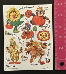 Suzy’s Zoo I LOVE HALLOWEEN Sticker Sheet FALL THEMED 9609