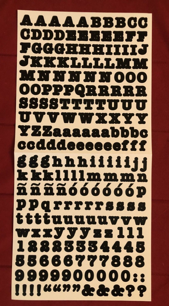 Creative Memories LARGE ABC/123 BOLD Stickers BLACK ORANGE PERIWINKLE MATTE GLOS