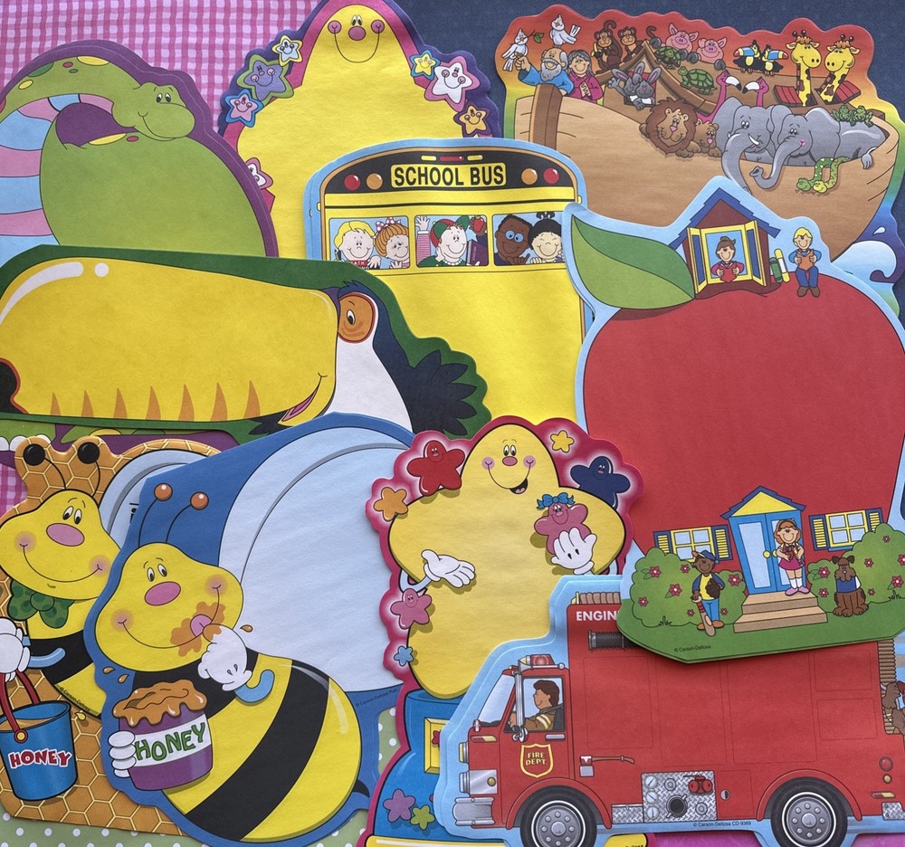Vintage 90s Carson Dellosa Novel Notes Stationary Sheets School Bus Lot