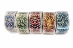 5-Piece Decorative PET Tape Set With Intricate Jewel Design In Multicolor