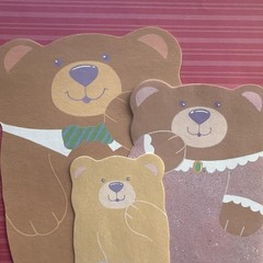 Vintage 1989 Three Teddy Bears Diecut Note Stationery Paper – 6 Sheets Total Lot