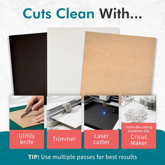 Medium Weight Chipboard – 12″X12″, Assorted Acid-Free 0.057” Sheets, Create Thre