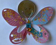 FANCY BUTTERFLY Pre-Made Die-Cuts (2pc)Victorian•Steampunk•Filagree •Glittered••