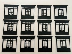 Storefront Die Cuts * Set of 12 * Black, White or Kraft Cardstock * Fun Design!