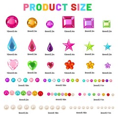 CCINEE 3921pcs Gems Stickers for Crafts, 16 Sheets Self Adhesive Multicolor