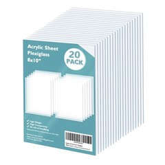 20 Pack 8×10″ Clear Acrylic Sheets 0.04″ Thick – Crafting, DIY, Picture Frame Gl