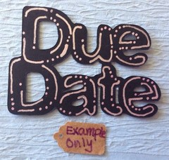 DUE DATE Blk.Die-Cuts(6pc) Aprox.2-3/4″x 2″•Pregnant•Newborn Baby•Ultrasound•USA