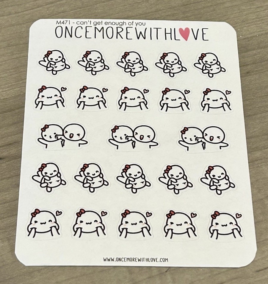 NEW Once More With Love ❤️ “Can’t Get Enough Of You” Sticker Sheet OMWL Stickers
