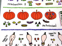 PSX Halloween Clear Stickers 2003 Frankenstein Witch Pumpkin NOS 6×12 SR6056