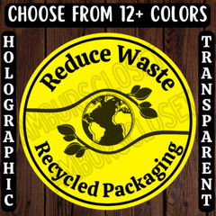 40 RECYCLED PACKAGING STICKERS 2″ LABELS SHIPPING THANK YOU SCRATCH RESISTANT