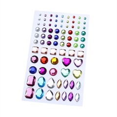 Self-adhesive Sticker Acrylic Rhinestone Jewels Gems Sticker Sheets Mixed Shapes