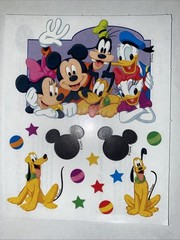 Vintage Pluto & Mickey Mouse Sticker Sheet Scrapbook Craft Stickers