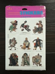 Vintage NORMAN ROCKWELL Sticker 4 Sheet Pack CURTIS Pub Co Hallmark 1990s