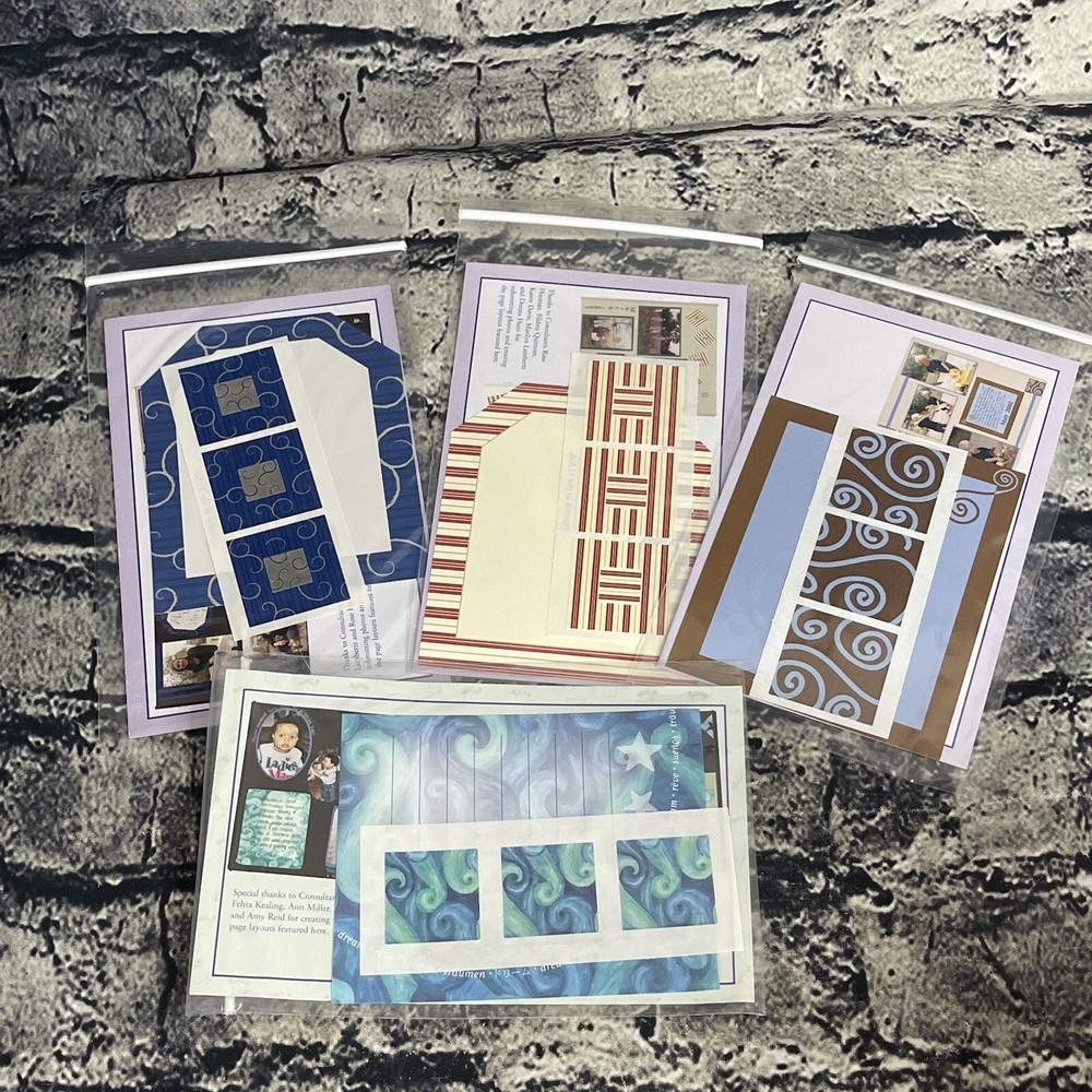 Creative Memories Thank You Kits Set of 4 Stickers & Die Cuts Tags Journal Mats