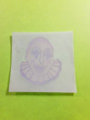vintage 80s foil accent clown sticker module
