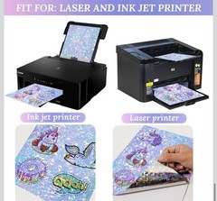 160 Sheets Holographic Printable Sticker Paper 8.5 x 11 Inch Vinyl Sticker Paper
