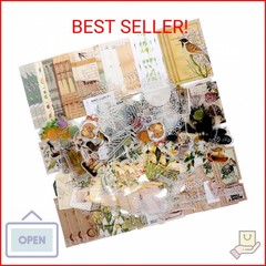 Teniinet 260 PCS Vintage Scrapbooking Supplies Aesthetic Journaling Kit,Large Co