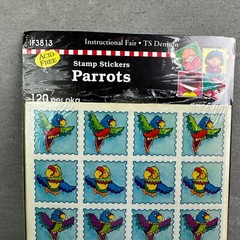 Vintage Stickers Carson-Dellosa Publishing Instructional Fair Parrot Stamp Farm