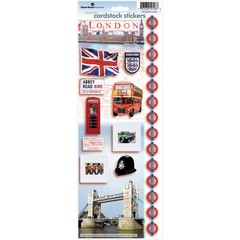 Scrapbooking Stickers Paper House 13″ London Tour Bus Guards Phone Booth Flag