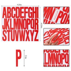 3 inch 12 Sheets Alphabet Stickers, Red Self Adhesive Vinyl 3 Inch,