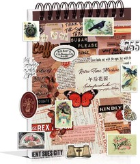 532PCS Vintage Stickers for Scrapbooking, 50 Sheets Precut Washi Stickers Book f