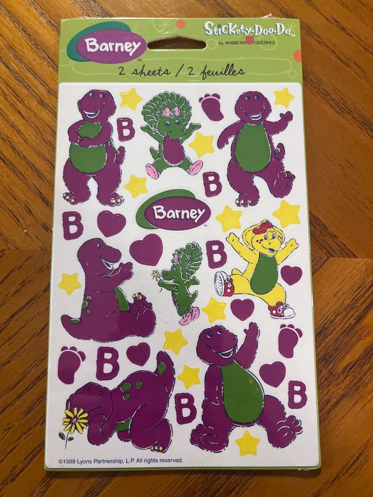 Vintage 2002 Barney Stickers NIP/NOS Stickety-Doo-Da