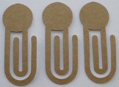 {6} PAPER CLIPS – Bare Unfinished Chipboard Die Cuts – 3″ tall