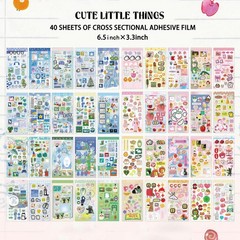 40 Sheets Kawaii Sticker Book – Junk Journal Supplies & Scrapbooking 2-in-1
