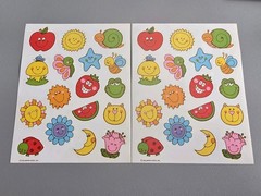VTG Hallmark Sticker Sheets Lot Of 6 Colorful Strawberry Snail Sunshine Flowers