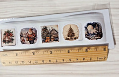 50 CHRISTMAS STICKERS/ENVELOPE SEALS~ VINTAGE STYLE~1 1/4 INCHES
