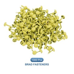 1000 PCS Paper Brass Fasteners Split Pins, Yellow, 4.5 x 8 mm