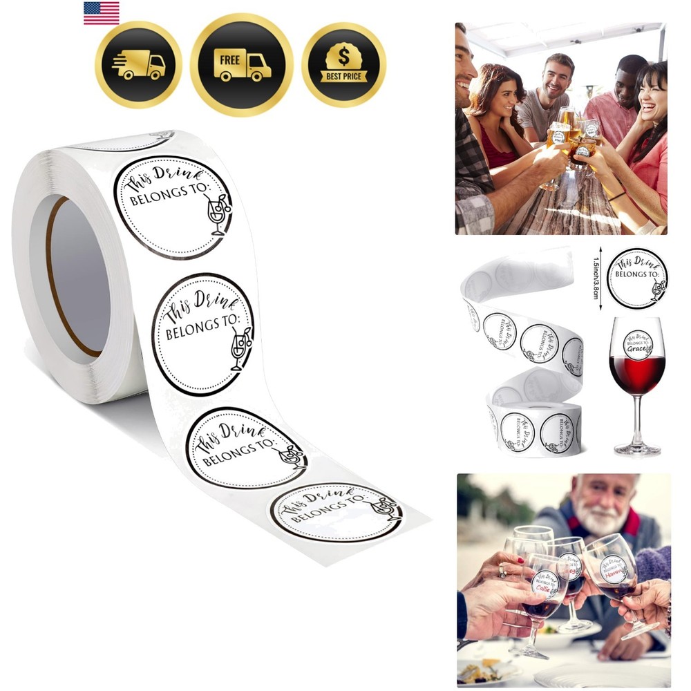 600Pcs This Drink Belongs to Stickers Bulk, Blank Drink Labels, 1.5 in