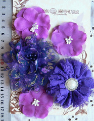 PURPLE & PHLOX PURPLE Mix Fabric 5 Flower Mix 50-80mm Manor House