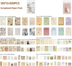 200 Sheets Vintage Newspaper Tickets Scrapbook Paper, Journaling Scrapbooking Su