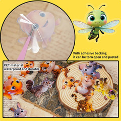50Pcs Cute Animal Transparent Stickers Pack for Scrapbook Party Favors