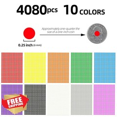 Aanxufa Color Dot Stickers 1/4″ (6 mm) 4080 Pcs