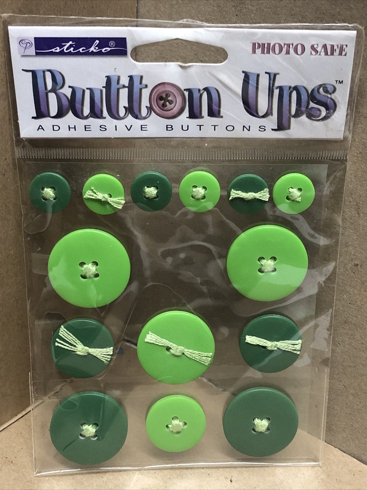 Stickopotamus-Green ADHESIVE BUTTONS-14PC SET-EK SUCCESS-SPBUS08