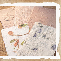 192 Pcs Textured Scrapbook Paper with Lace Stickers, 6 Vintage Scrapbook Supplie