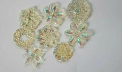 CraftBuddyUS Color me Crazy 40 Resin AB Clear Flower Embellishments