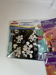 Lot of 4 Disney 3D Sticker Story Sets Princess & Mickey Mouse New