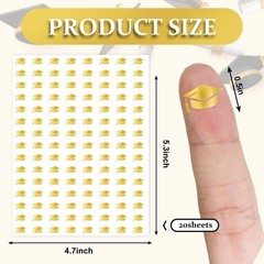 2400 Pcs Graduation Cap Mini Stickers Gold Foil Grad Hat Self-Adhesive Sticker D