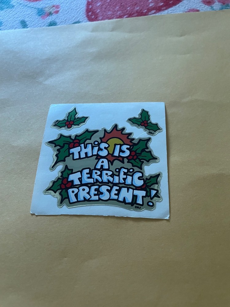 Vintage 1980s Foil Christmas Present Stickers