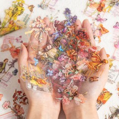 30pcs Flower Fairy PET Scrapbooking Stickers Fantasy Angel Elf Diary Decals DIY